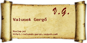 Valusek Gergő névjegykártya